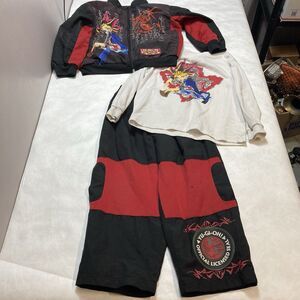 Vintage 1996 Yugioh 3 Piece Jacket Outfit Set Youth Size 6 READ Yu Gi Oh